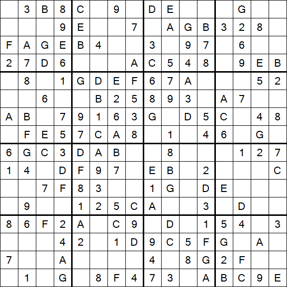 Sudoku 16x16 - Simple