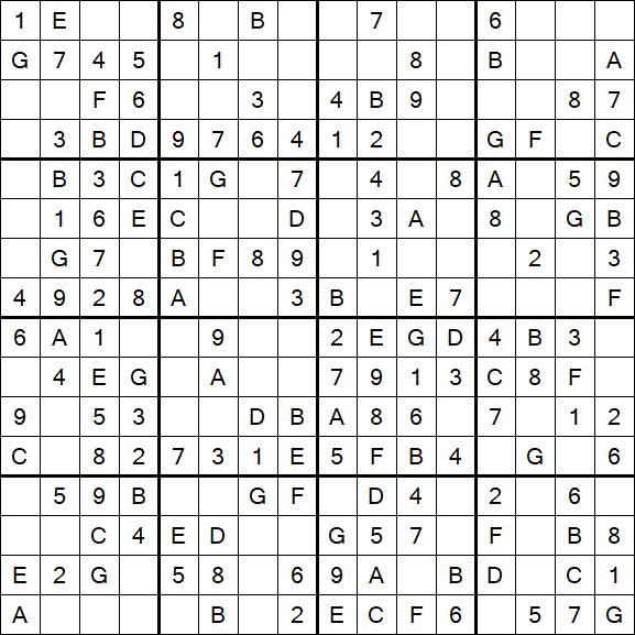 Sudoku 16x16 - Simple