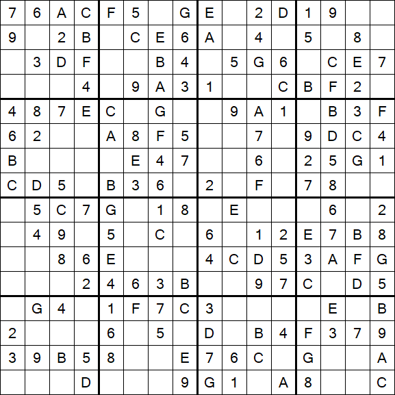 Sudoku 16x16 - Simple