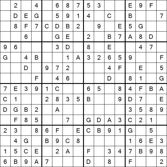 Sudoku 16x16 - Simple