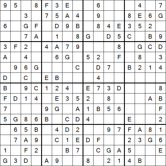Sudoku 16x16 - Simple