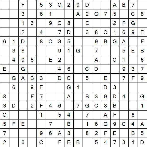 Sudoku 16x16 - Simple