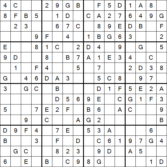 Sudoku 16x16 - Simple