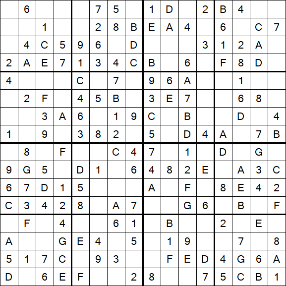 Sudoku 16x16 - Simple