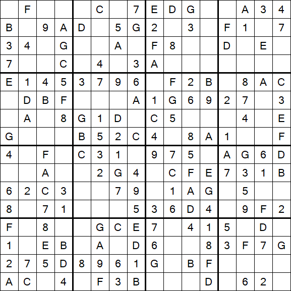Sudoku 16x16 - Simple