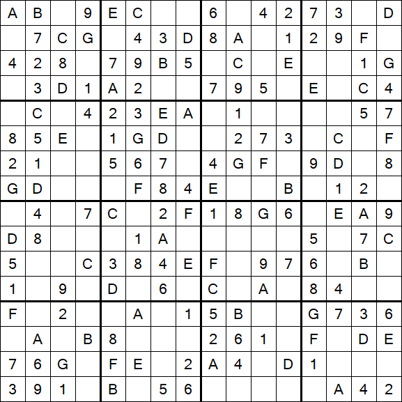 Sudoku 16x16 - Simple