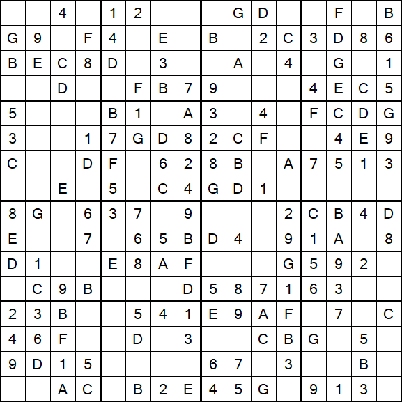 Sudoku 16x16 - Simple