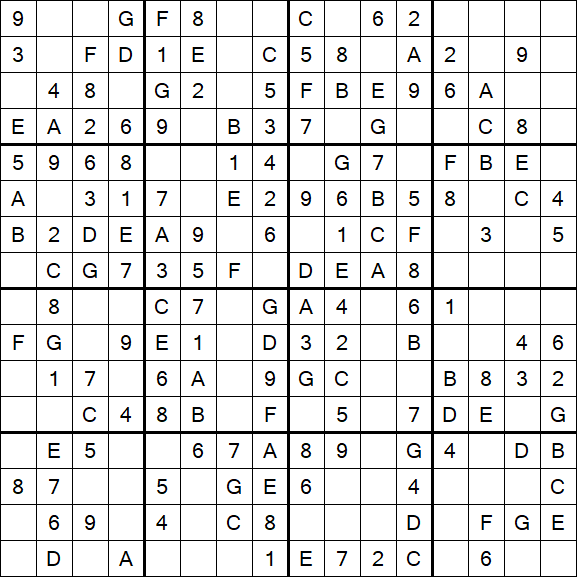 Sudoku 16x16 - Simple