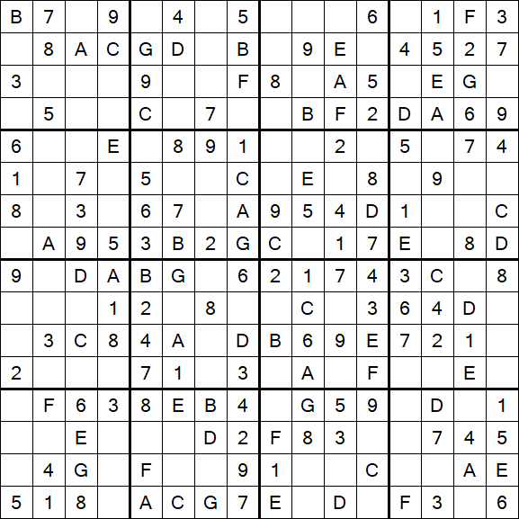 Sudoku 16x16 - Simple