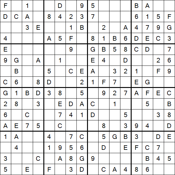 Sudoku 16x16 - Simple