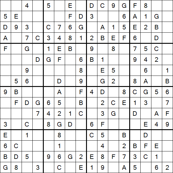 Sudoku 16x16 - Simple