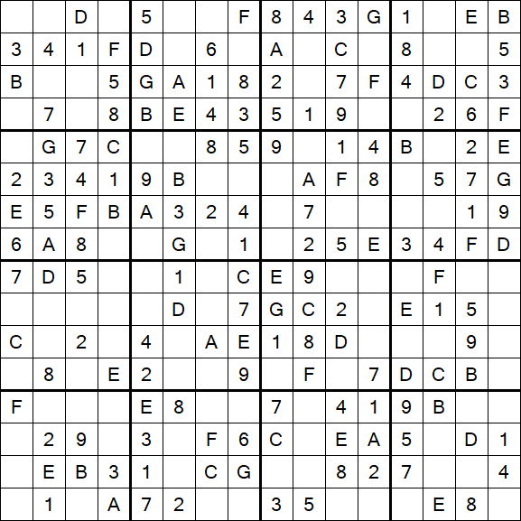 Sudoku 16x16 - Simple