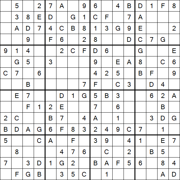 Sudoku 16x16 - Simple