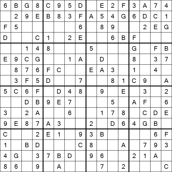 Sudoku 16x16 - Simple