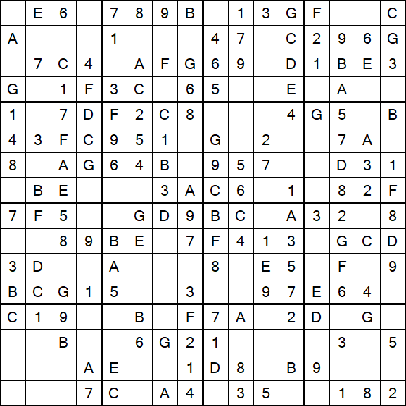 Sudoku 16x16 - Simple
