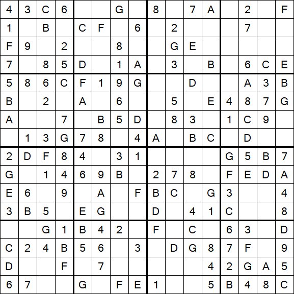 Sudoku 16x16 - Simple