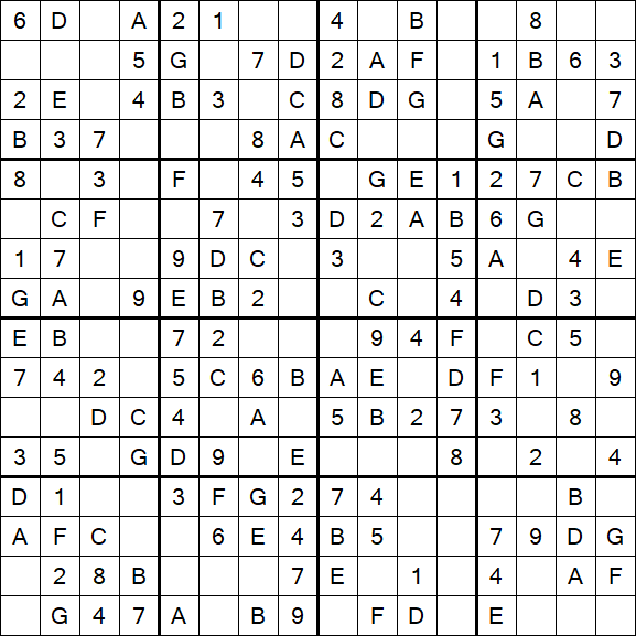Sudoku 16x16 - Simple
