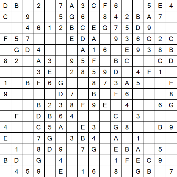 Sudoku 16x16 - Simple