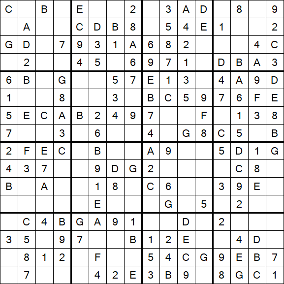 Sudoku 16x16 - Simple