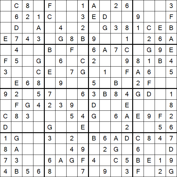 Sudoku 16x16 - Simple