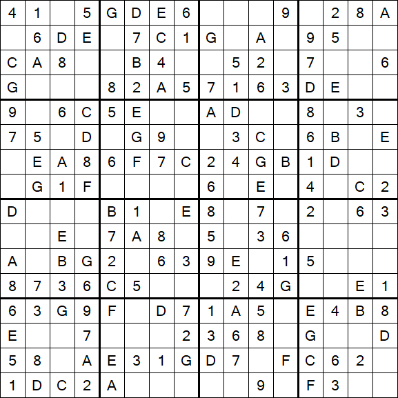 Sudoku 16x16 - Simple