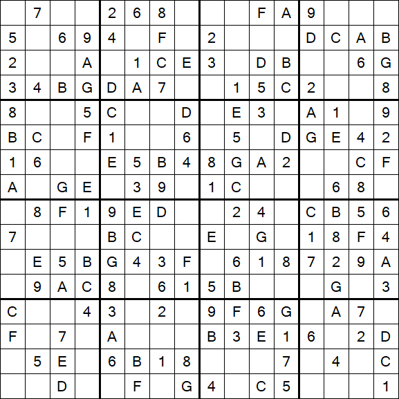 Sudoku 16x16 - Simple