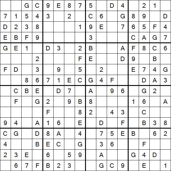 Sudoku 16x16 - Simple