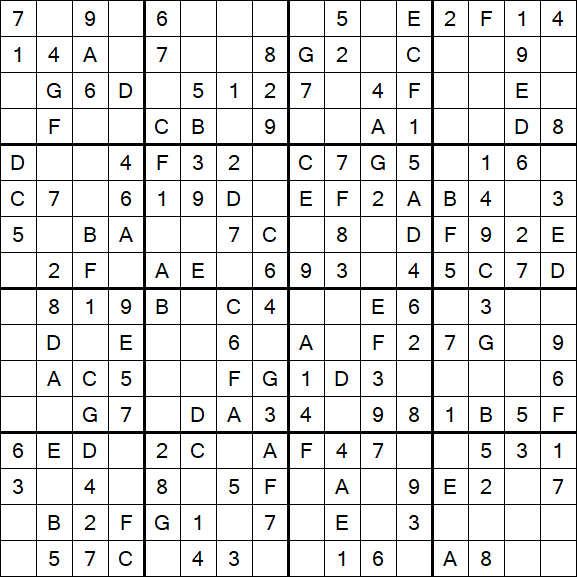 Sudoku 16x16 - Simple