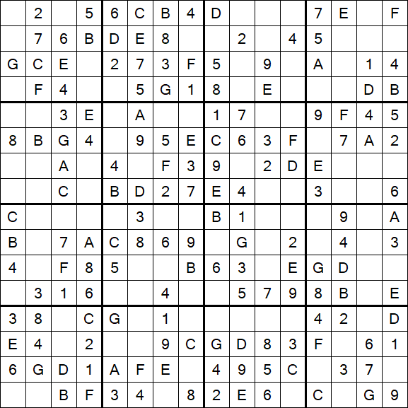 Sudoku 16x16 - Simple