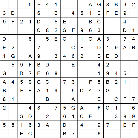 Sudoku 16x16 - Simple