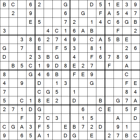 Sudoku 16x16 - Simple
