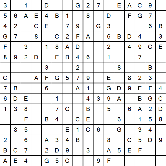 Sudoku 16x16 - Simple