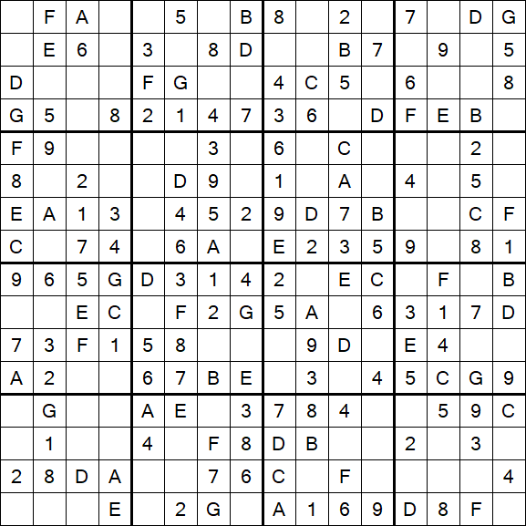 Sudoku 16x16 - Simple