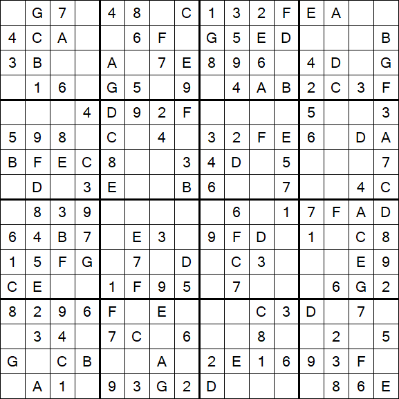 Sudoku 16x16 - Simple
