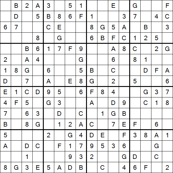 Sudoku 16x16 - Simple
