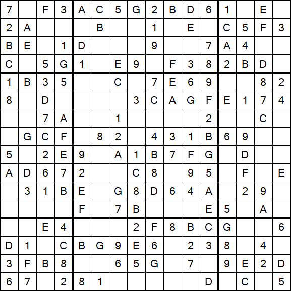 Sudoku 16x16 - Simple