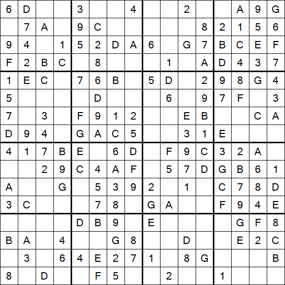 Sudoku 16x16 - Simple