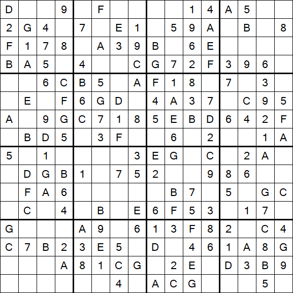 Sudoku 16x16 - Simple