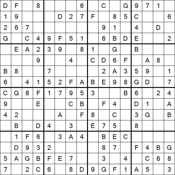 Sudoku 16x16 - Simple