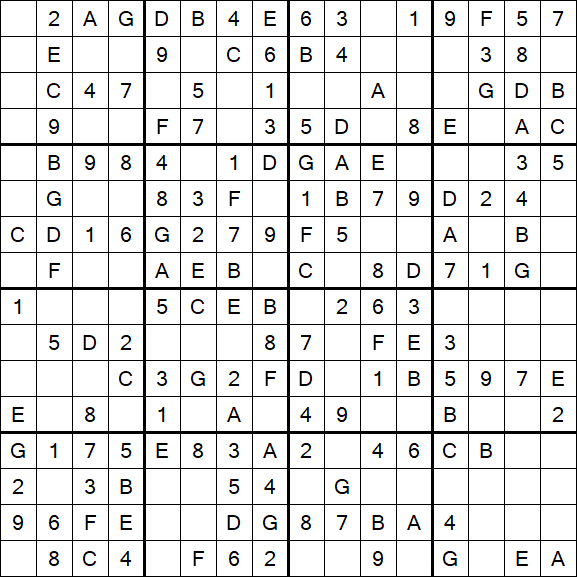 Sudoku 16x16 - Simple