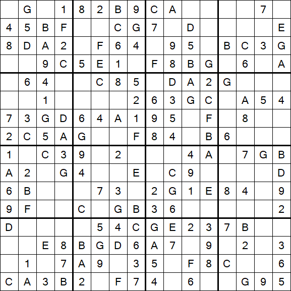 Sudoku 16x16 - Simple