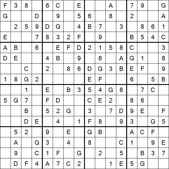 Sudoku 16x16 - Easy