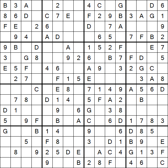 Sudoku 16x16 - Simple