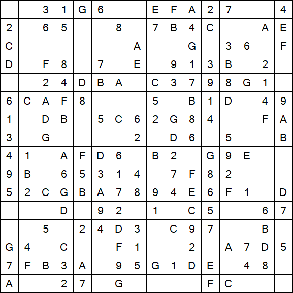 Sudoku 16x16 - Simple