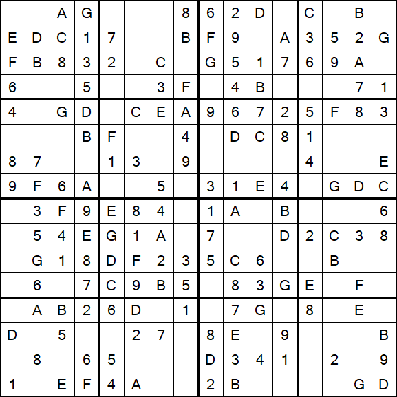Sudoku 16x16 - Einfach