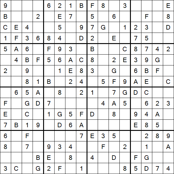 Sudoku 16x16 - Simple