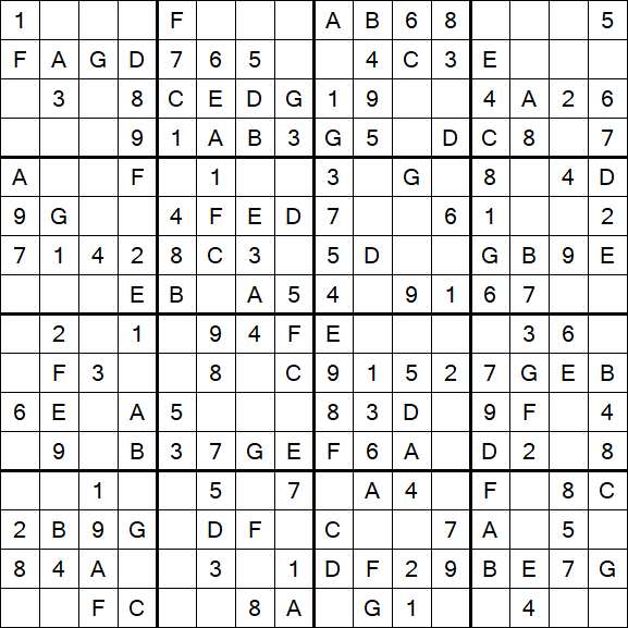 Sudoku 16x16 - Simple