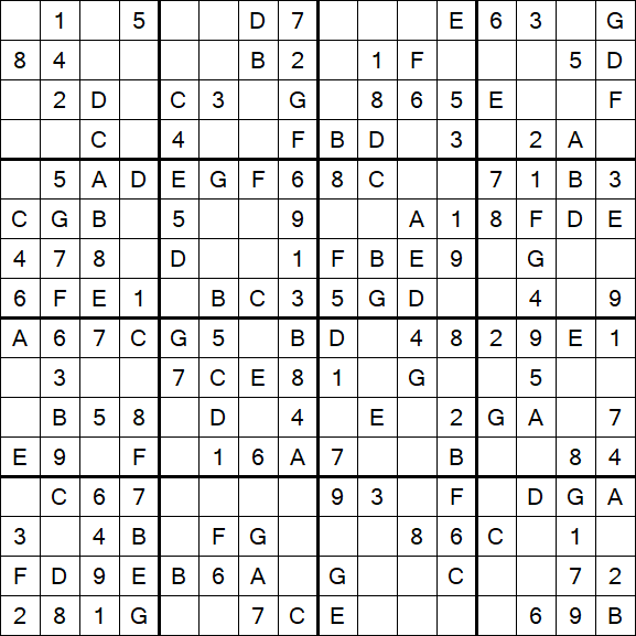 Sudoku 16x16 - Einfach