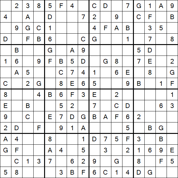 Sudoku 16x16 - Einfach