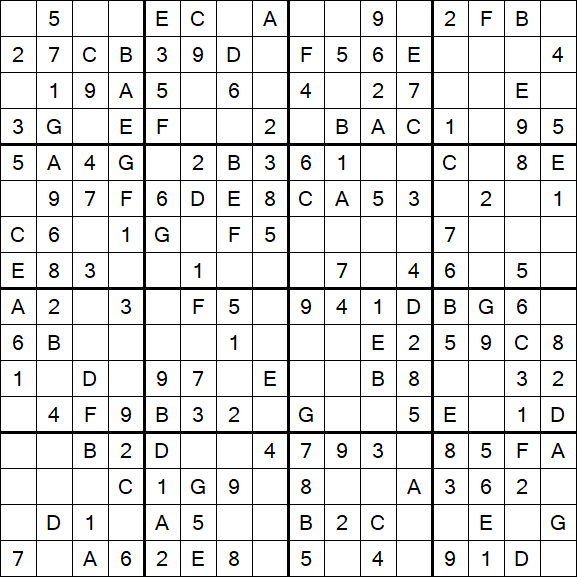 Sudoku 16x16 - Einfach